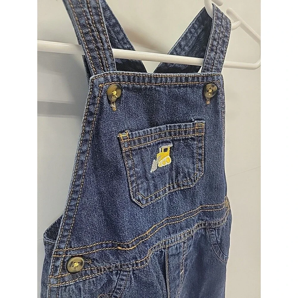 Carter's Blue Denim Embroidered‎ Bib Overalls - Size 18 months